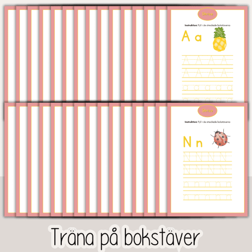 Sommar - Arbetshäfte bokstäver och siffror - sommartema