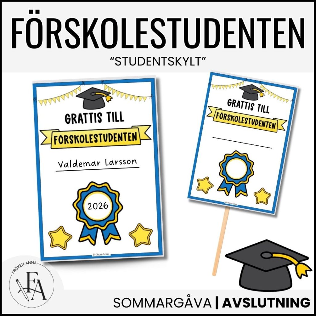Förskolestudenten – Studentskylt