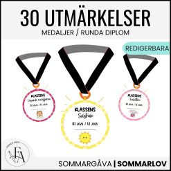 Utmärkelser till skolavslutningen – färdiga & redigerbara