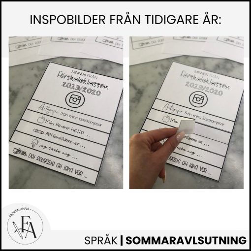 Minnen från förskolan – Flikbok att fylla i sista veckorna
