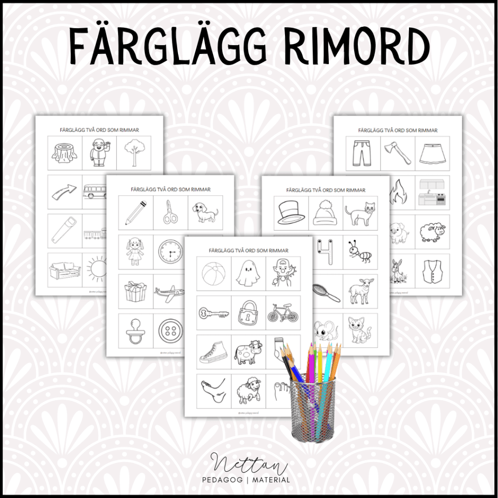 Färglägg två ord som rimmar