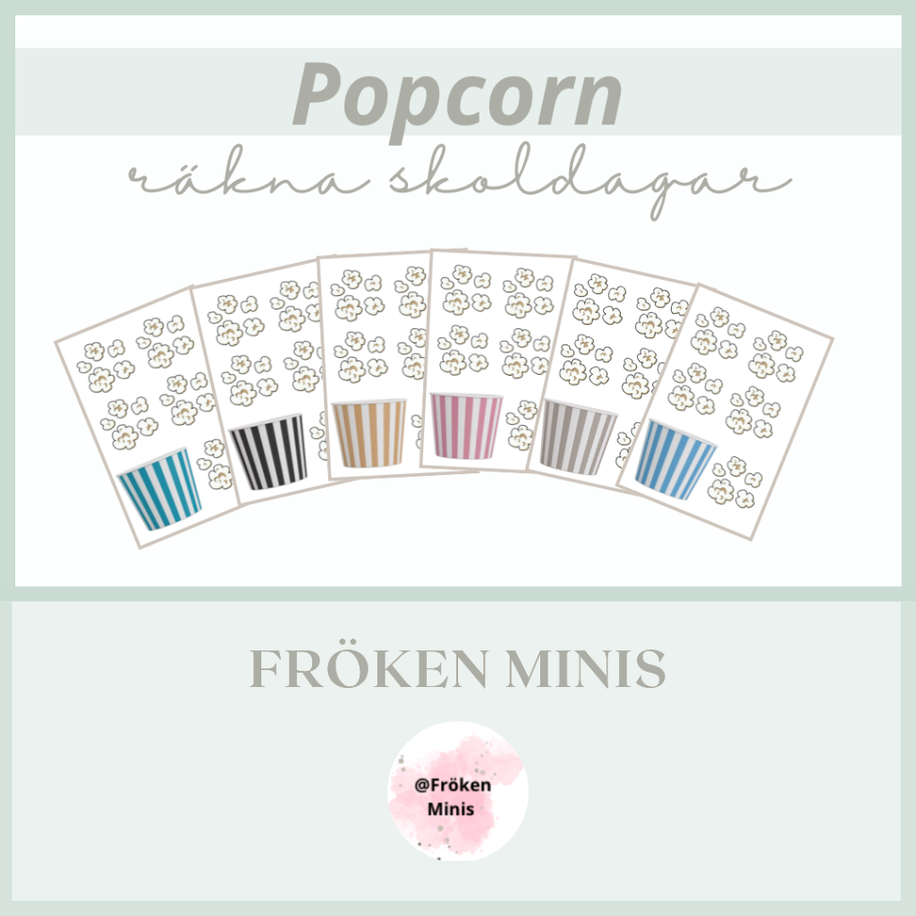 Popcorn – räkna skoldagar olika färger
