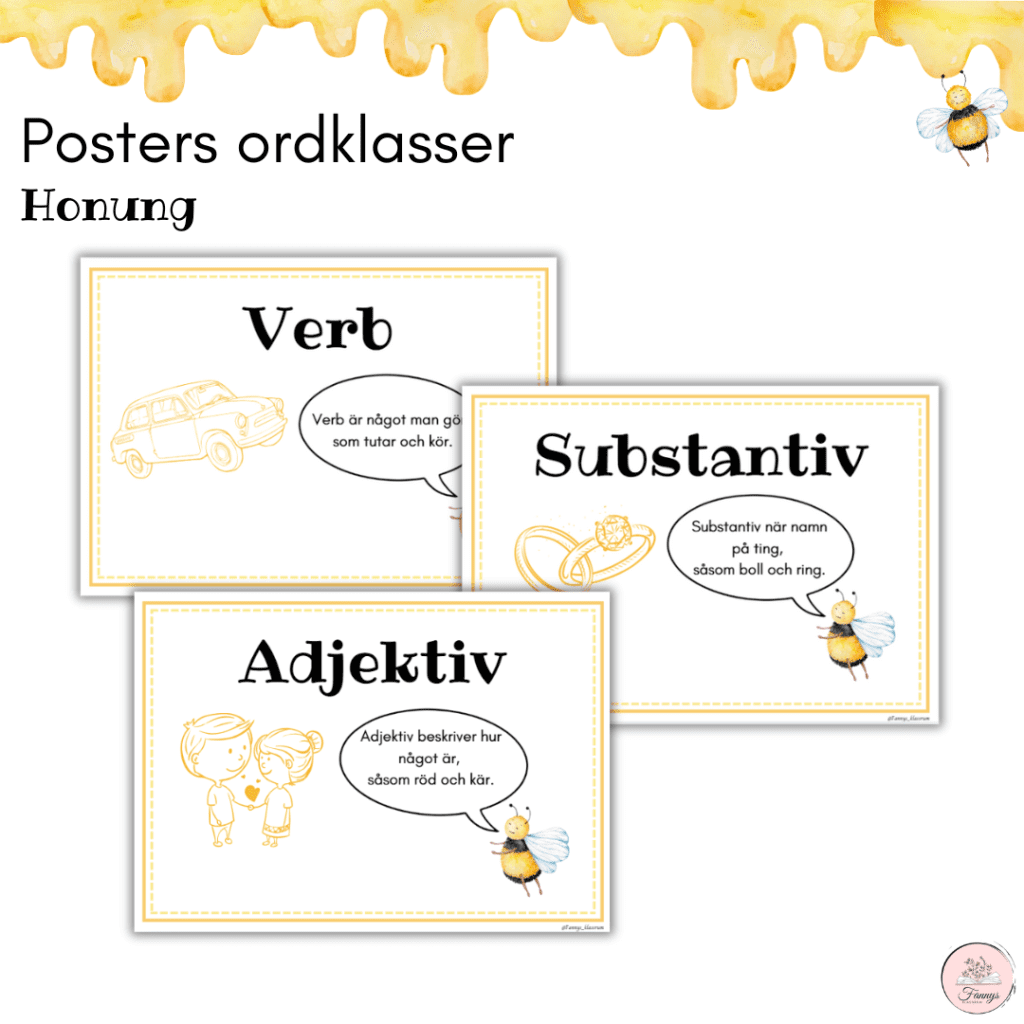 Honungspaket: Posters ordklasser