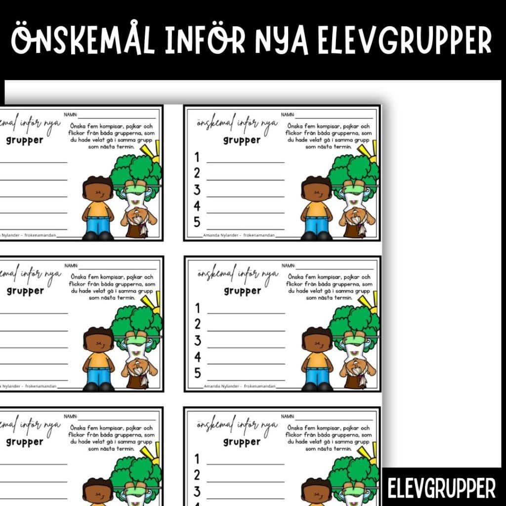 Önska nya klasskompisar inför byte av elevgrupper