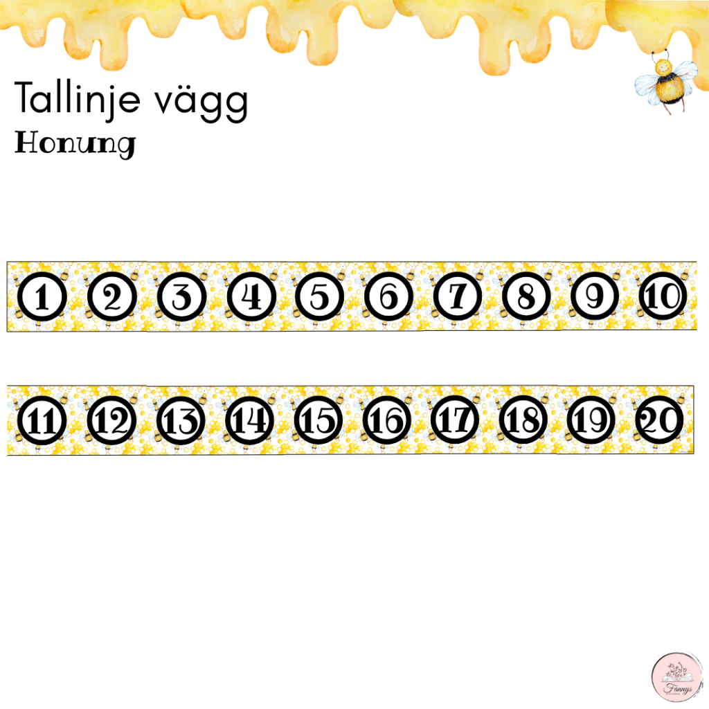 Honungspaket: Tallinje vägg