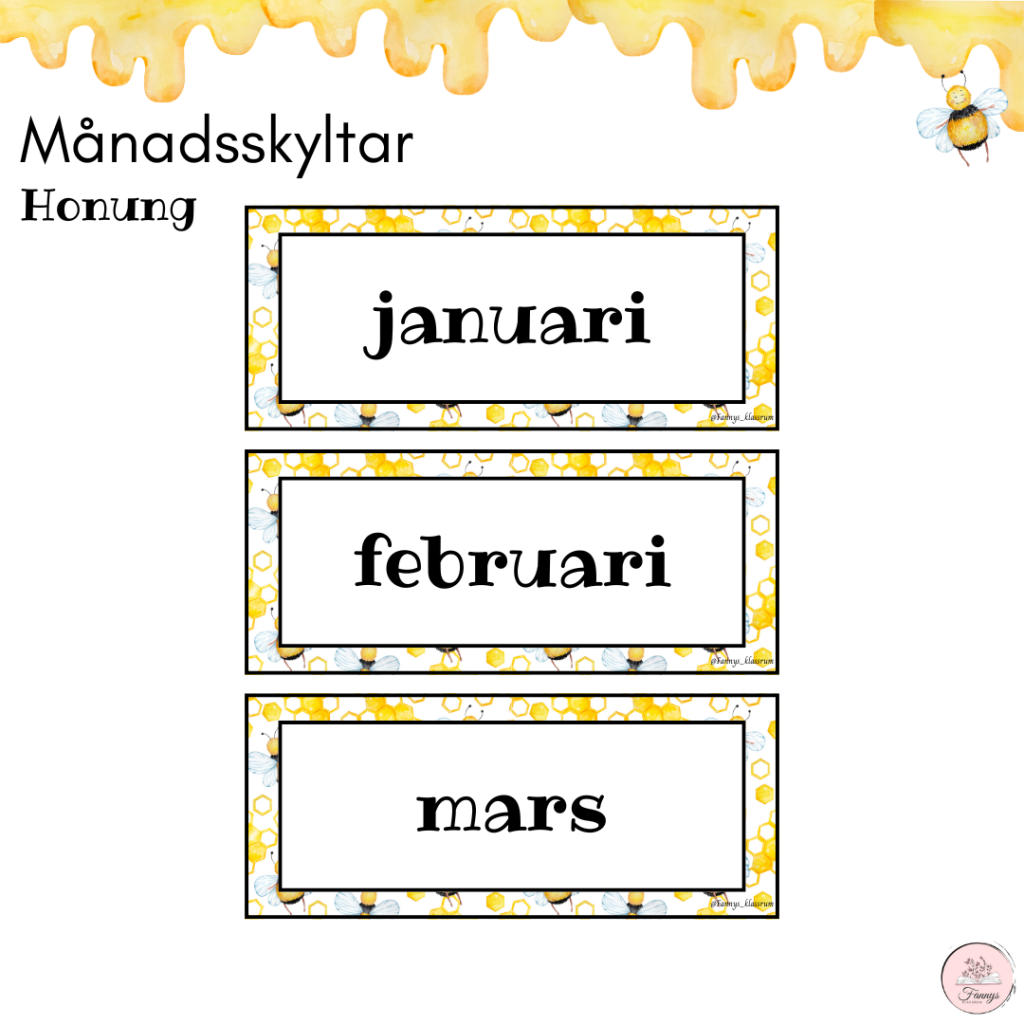 Honungspaket: Månadsskyltar
