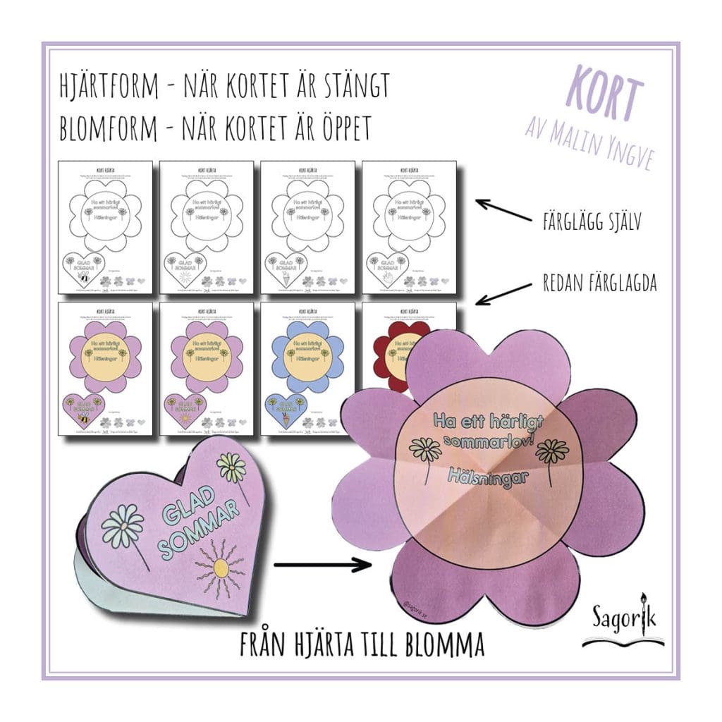 Kort hjärta Sommarhälsning till elever