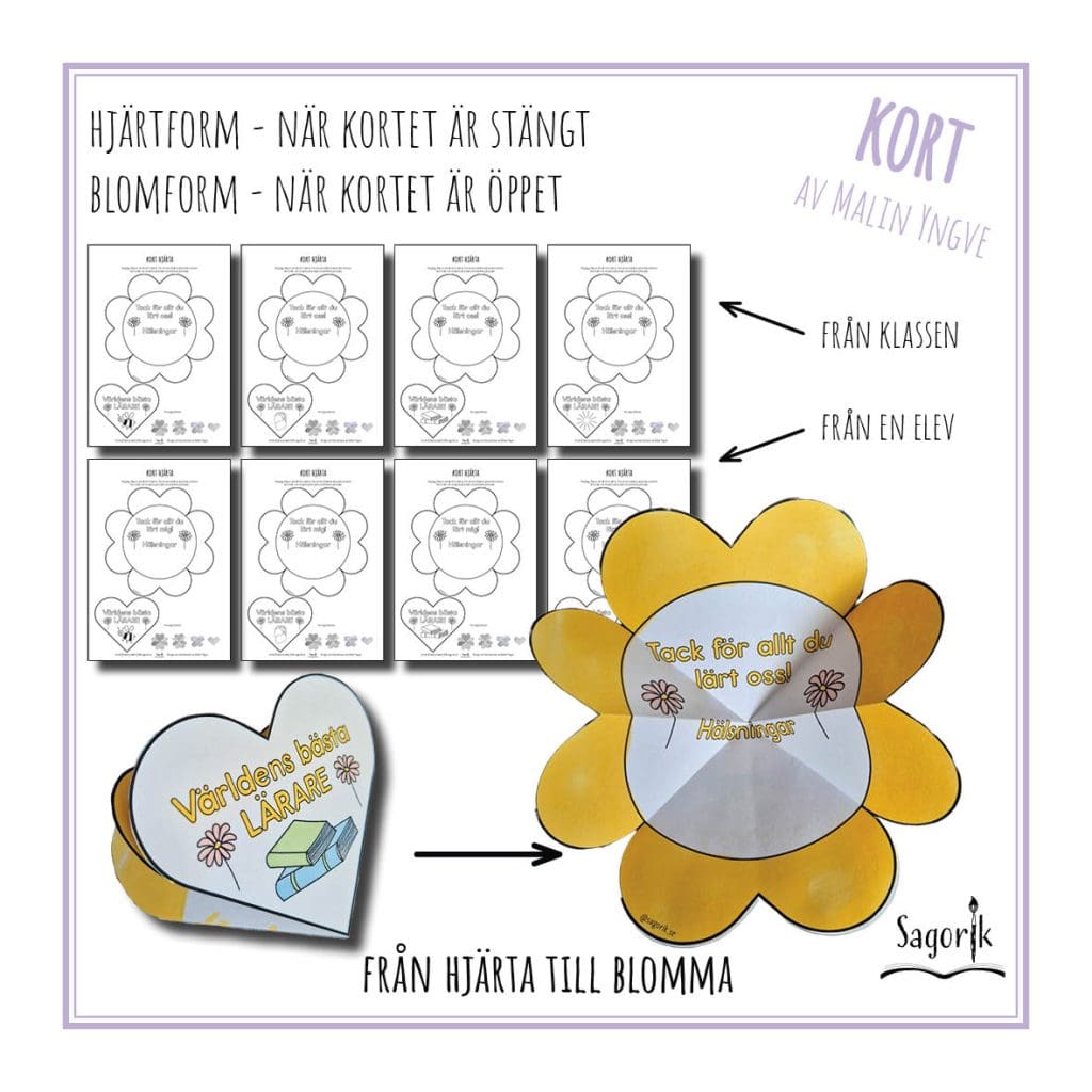 Kort hjärta Sommarhälsning till lärare