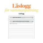 Enkel läslogg för sammanfattning - bild 2