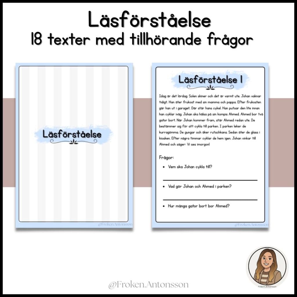 Läsförståelsehäfte – nivå 3.