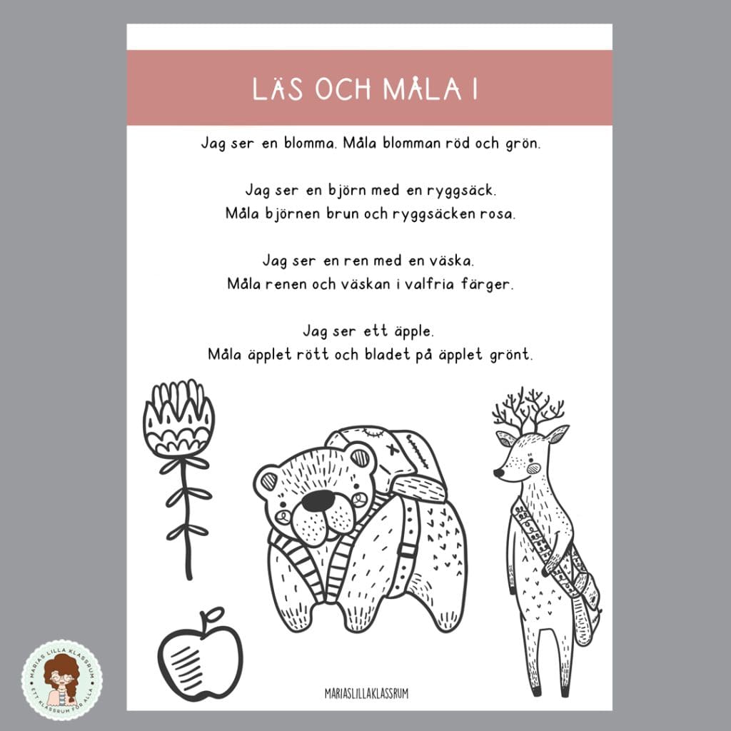 Läs och Måla – 4 stenciler