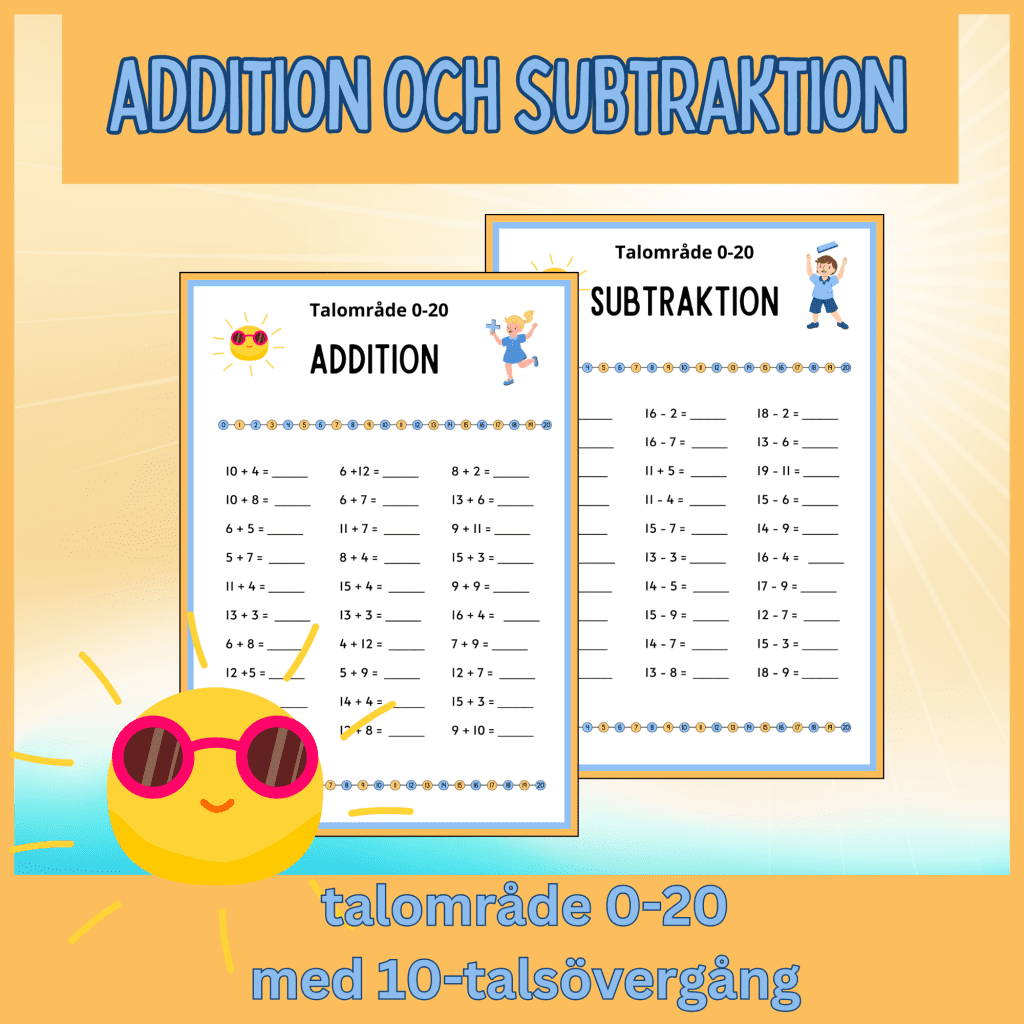 Addition och subtraktion med tallinje