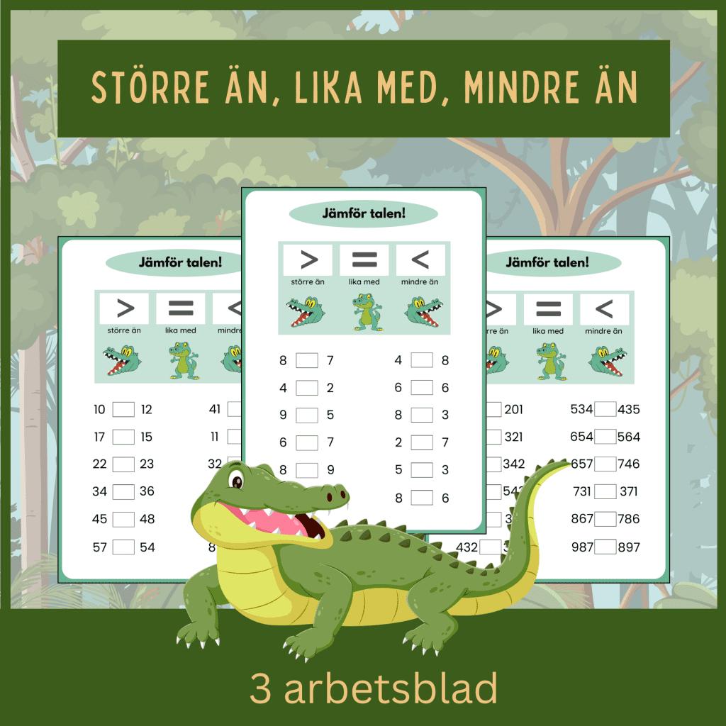 Större än, lika med och mindre än