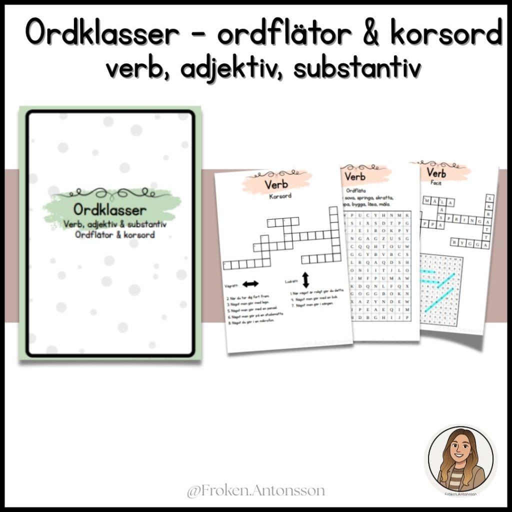 Ordklasser extrauppgift – ordflätor & korsord