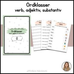 Ordklasser häfte - verb, adjektiv, substantiv