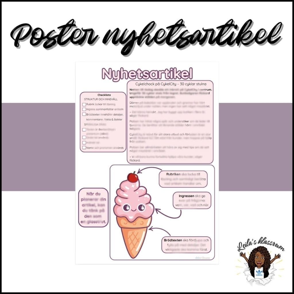 Nyhetsartikel poster / checklista