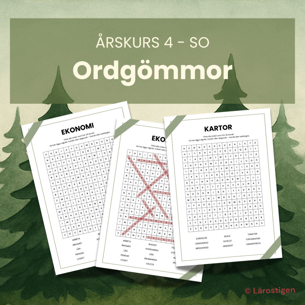 Ordgömmor – SO – årskurs 4