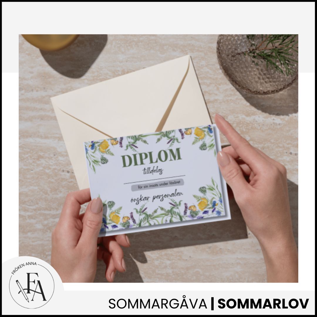 Diplom till skolavslutningen (A5) | Sommarblomster