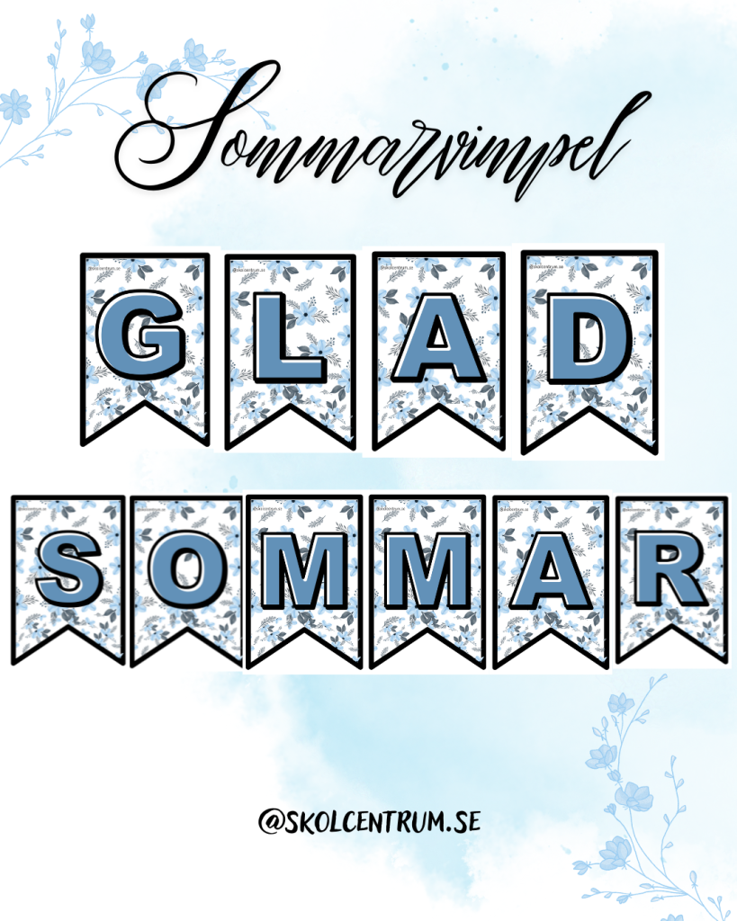 💙 Blåa klassrumsvimplar – somrig stämning med stil! 💙