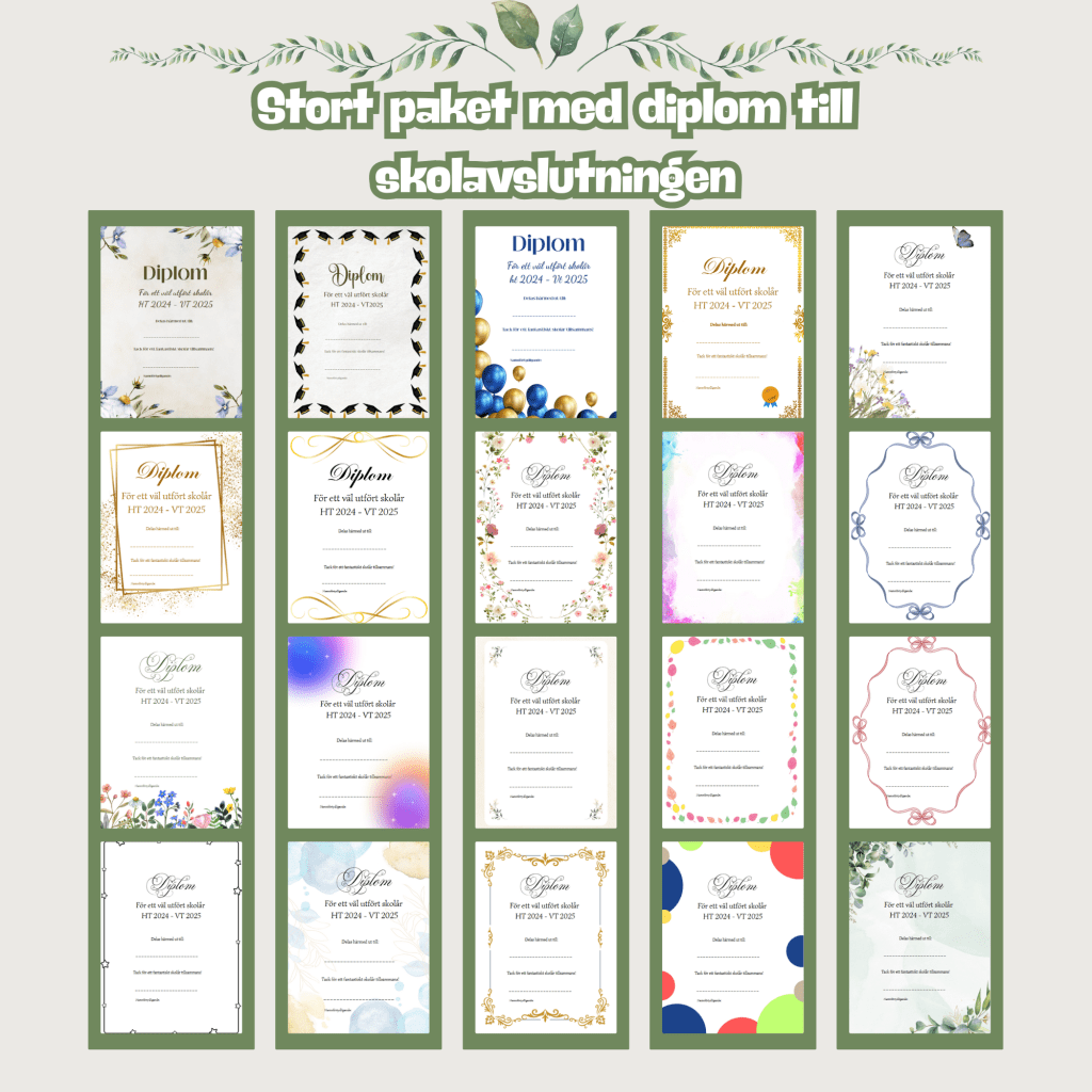 Stort paket med diplom ht 24 – vt 25