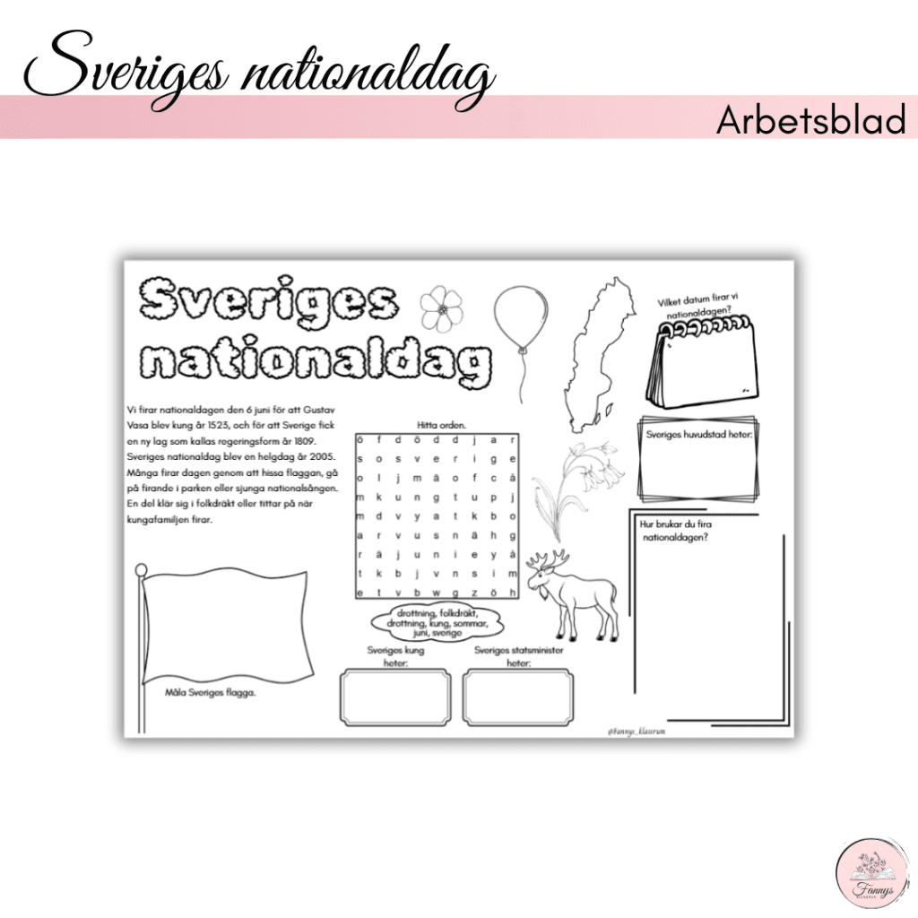 Arbetsblad Sveriges nationaldag