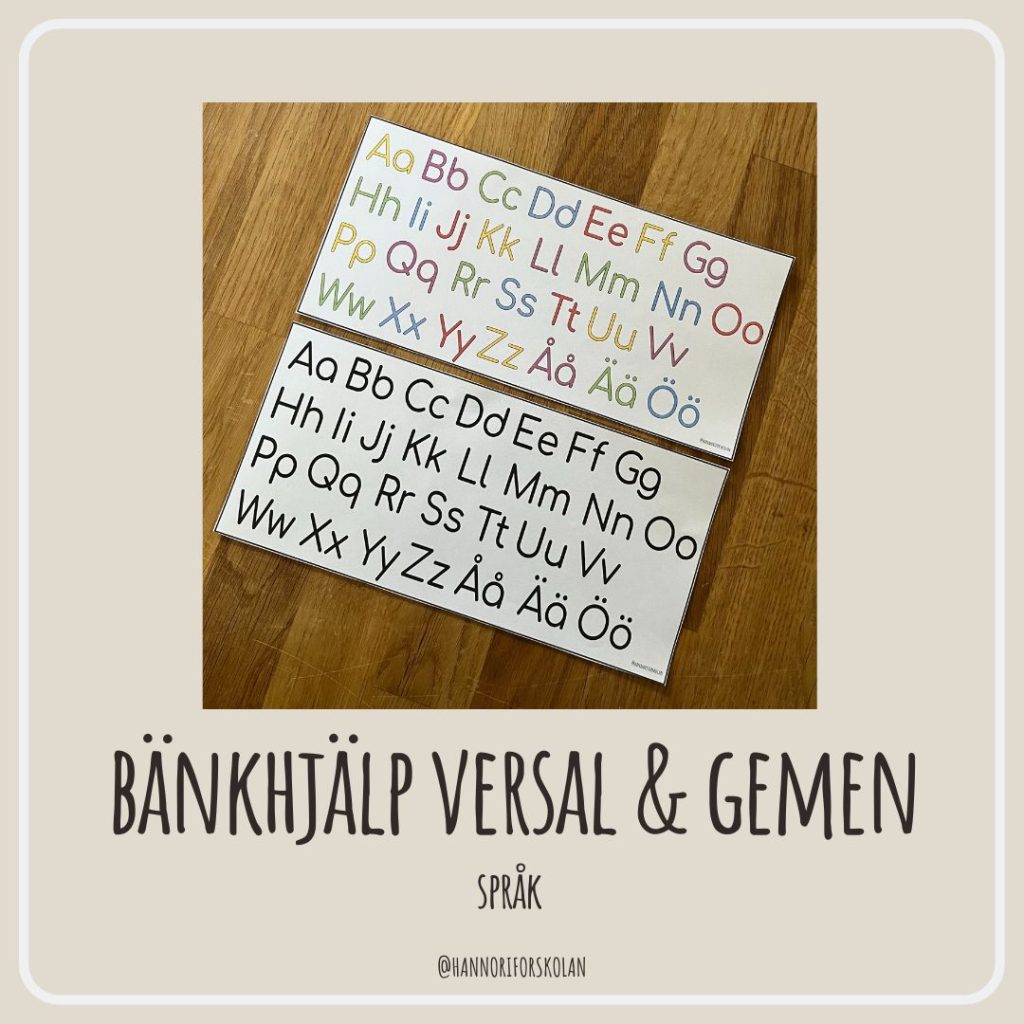 Bänkhjälp versal & gemen