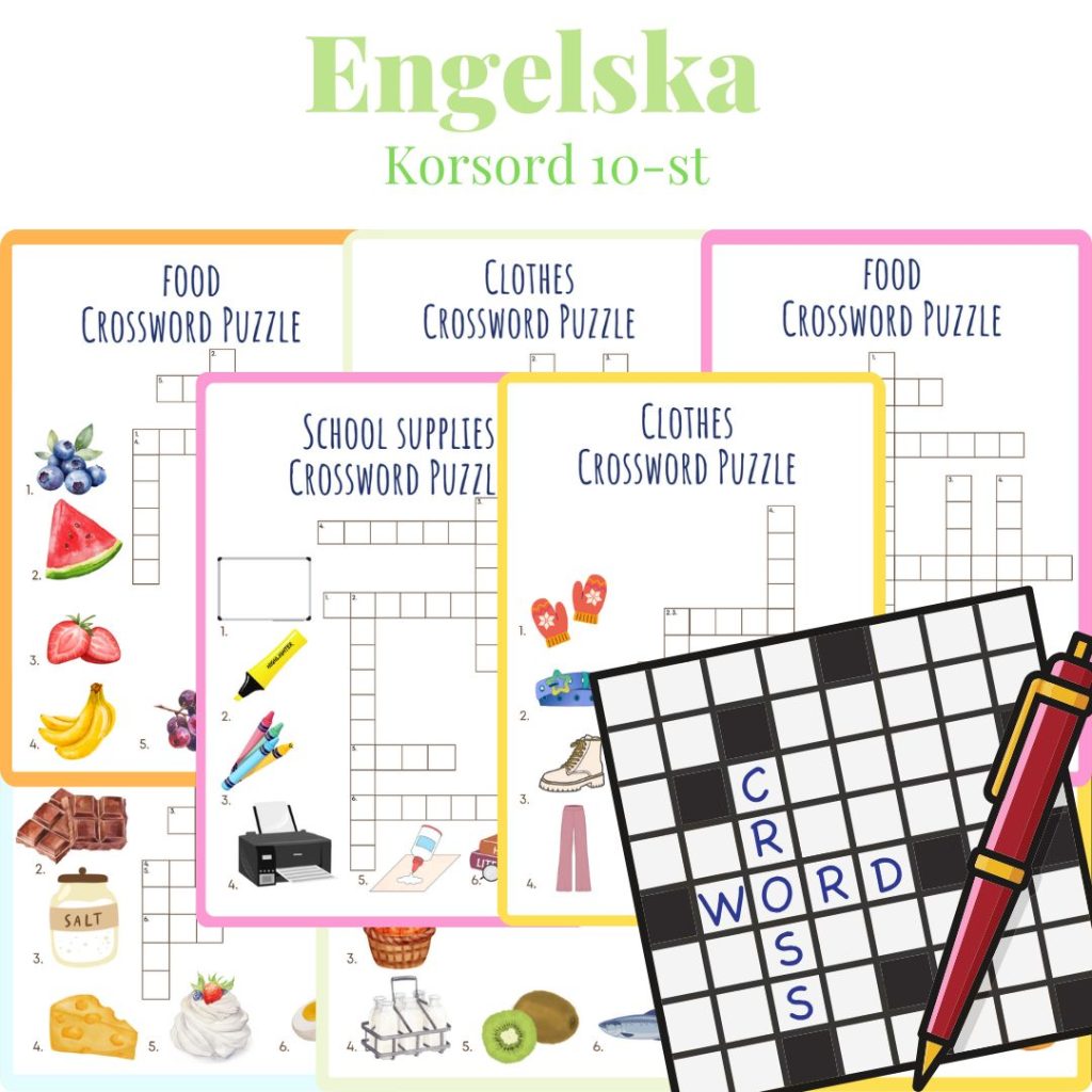 Engelska – Korsord 10st