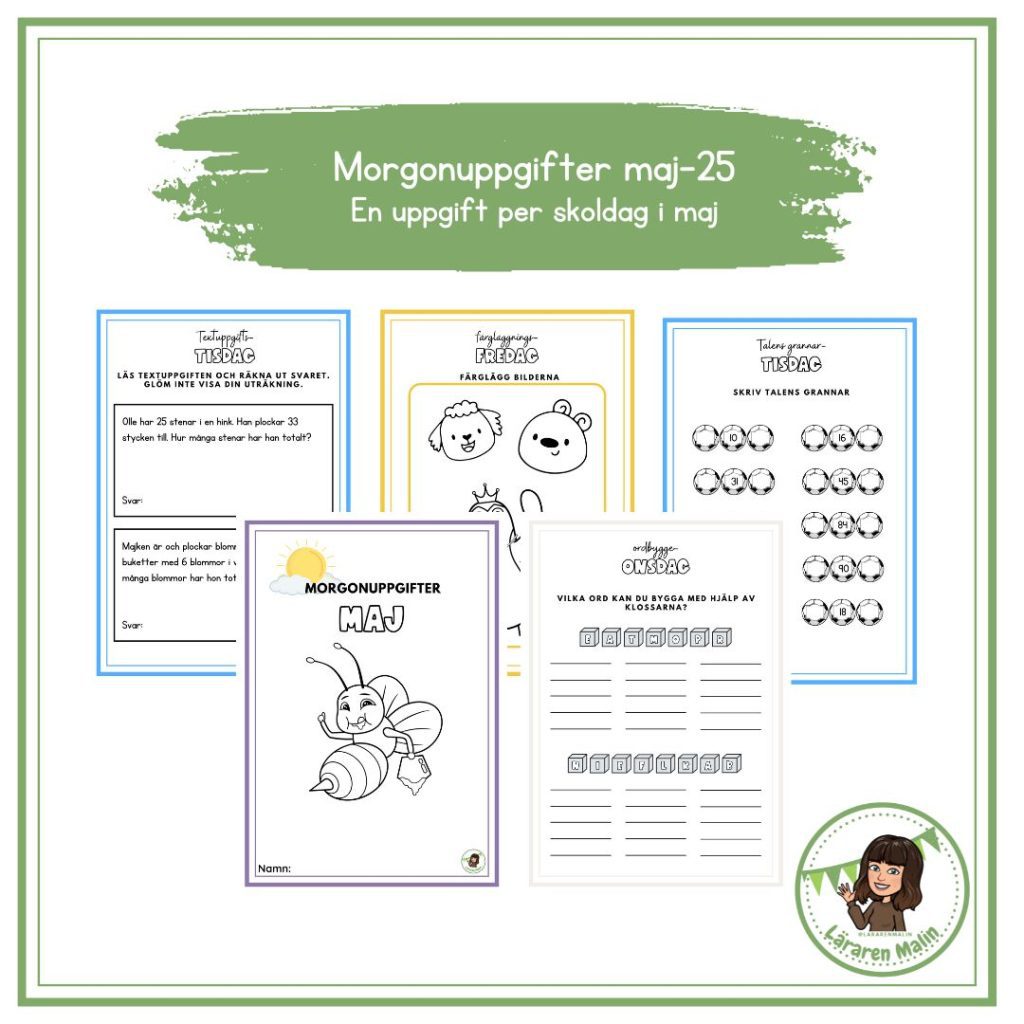 Morgonuppgifter maj- 25