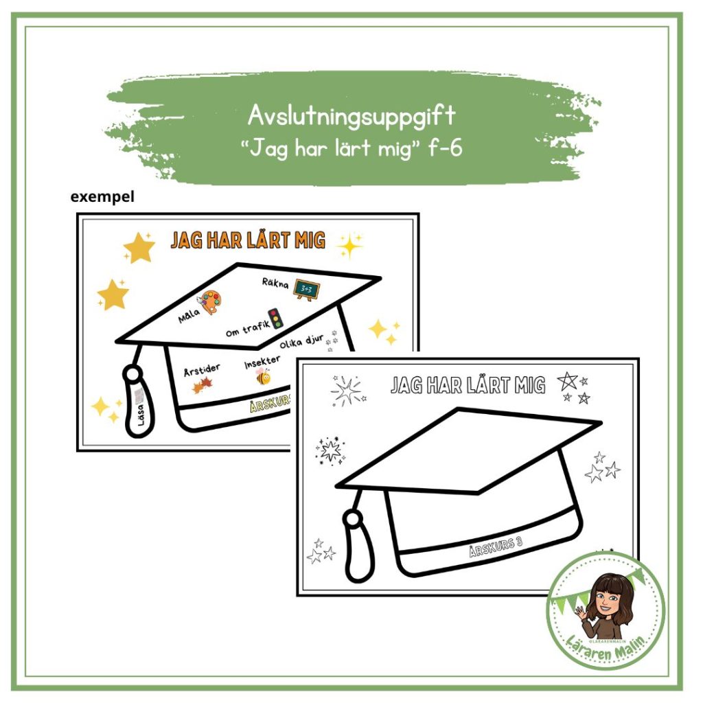 Avslutningsuppgift ”jag har lärt mig” f-6