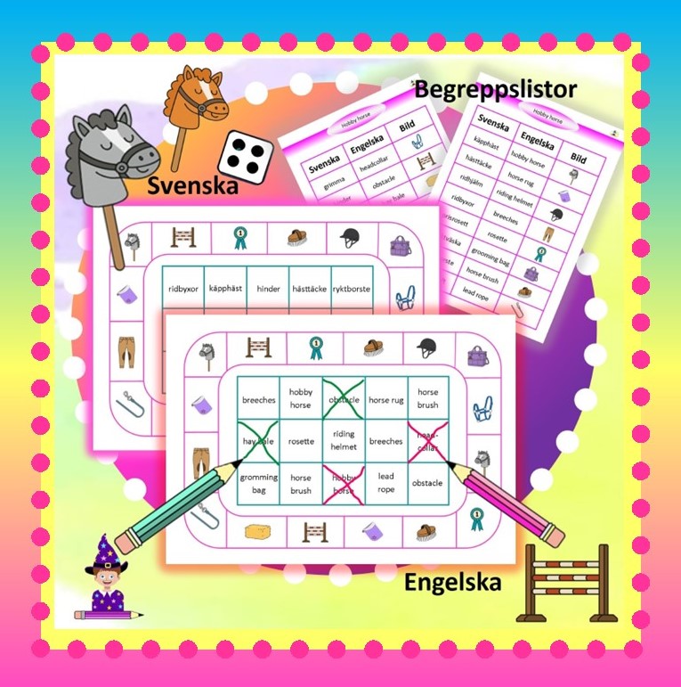 Käpphästspel i engelska och svenska