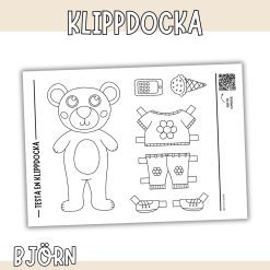 Pyssla Björn som klippdocka (fri nedladdning)