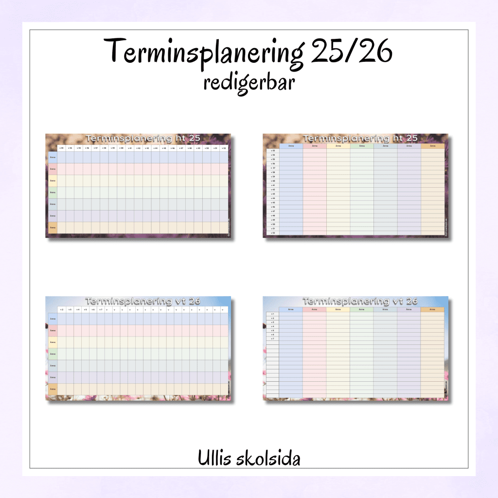 Mall för terminsplanering 25/26 – redigerbar