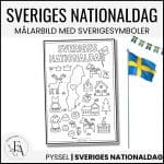 Sveriges nationaldag | Målarbild med Sverigesymboler - bild 1