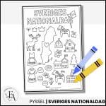 Sveriges nationaldag | Målarbild med Sverigesymboler - bild 2