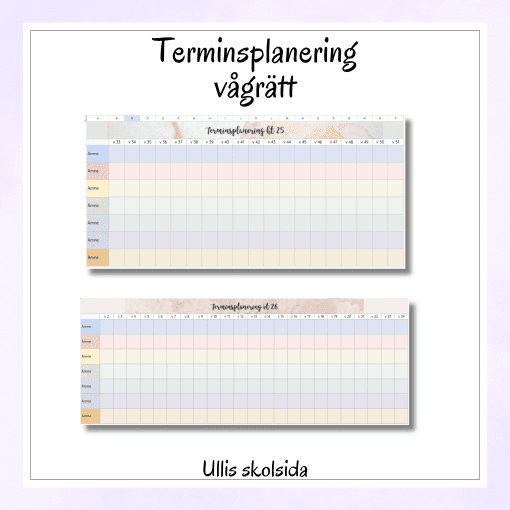 Mall för planeringsunderlag/schema/veckoplanering – redigerbar