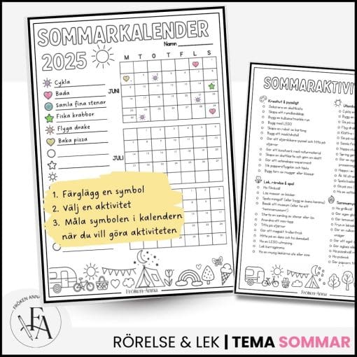 Sommarkalender – 50 skärmfria aktiviteter