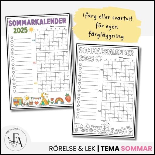 Sommarkalender – 50 skärmfria aktiviteter
