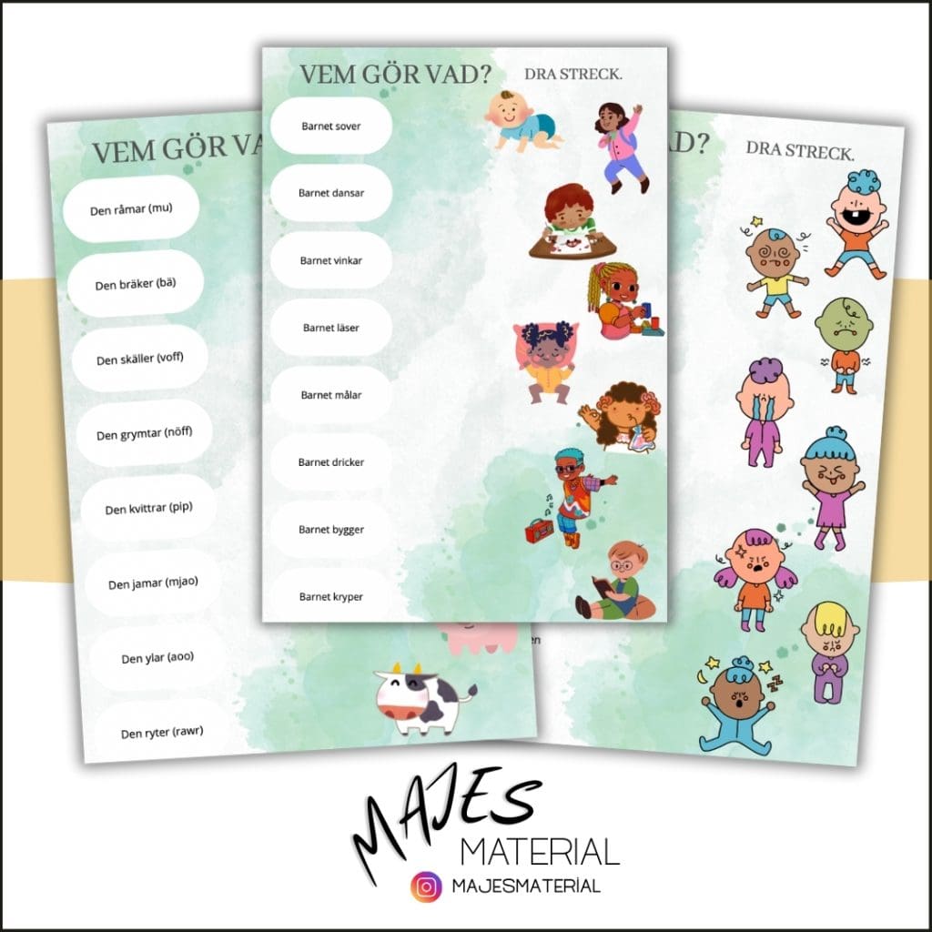 Vem gör vad? – Dra streck