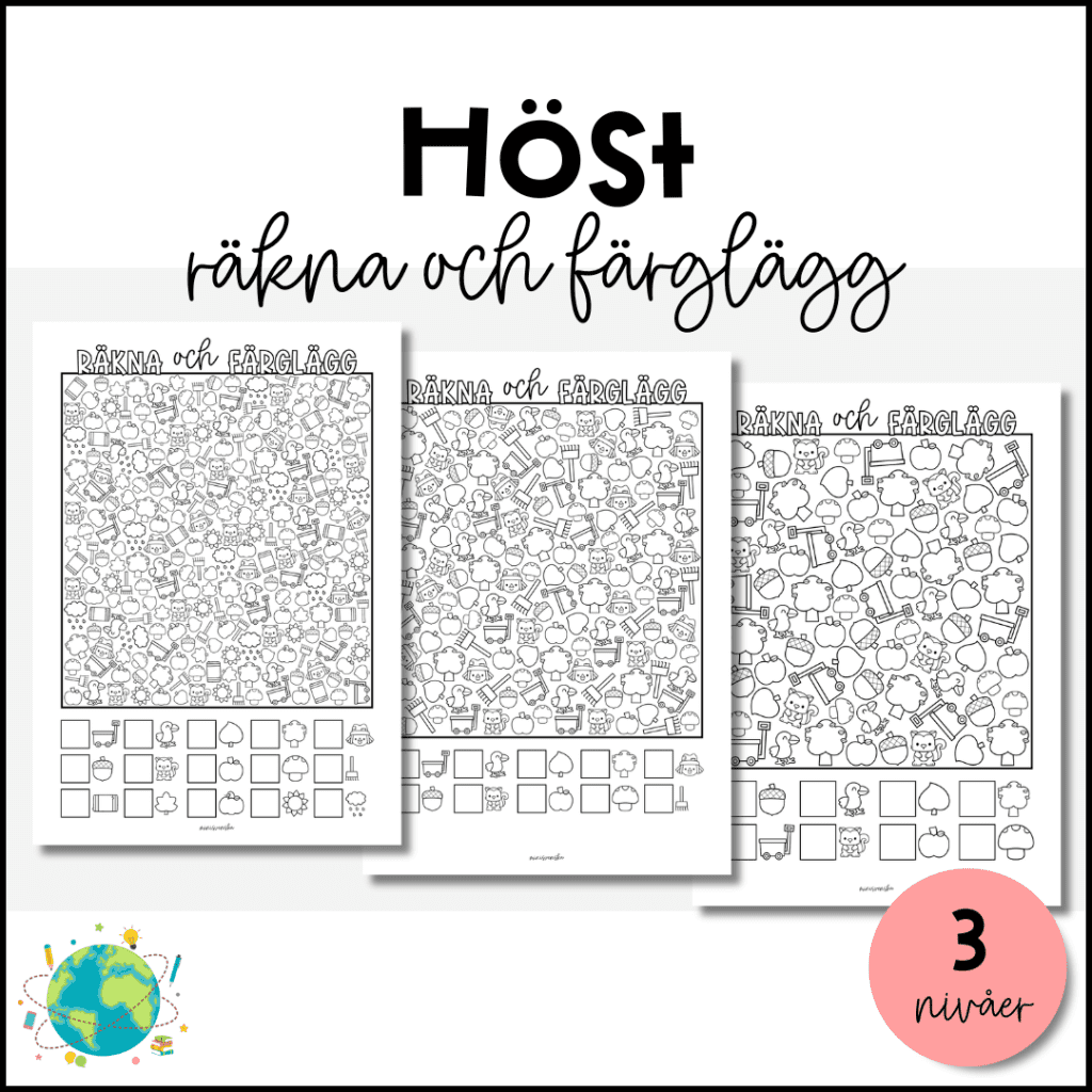Räkna och färglägg – Höst