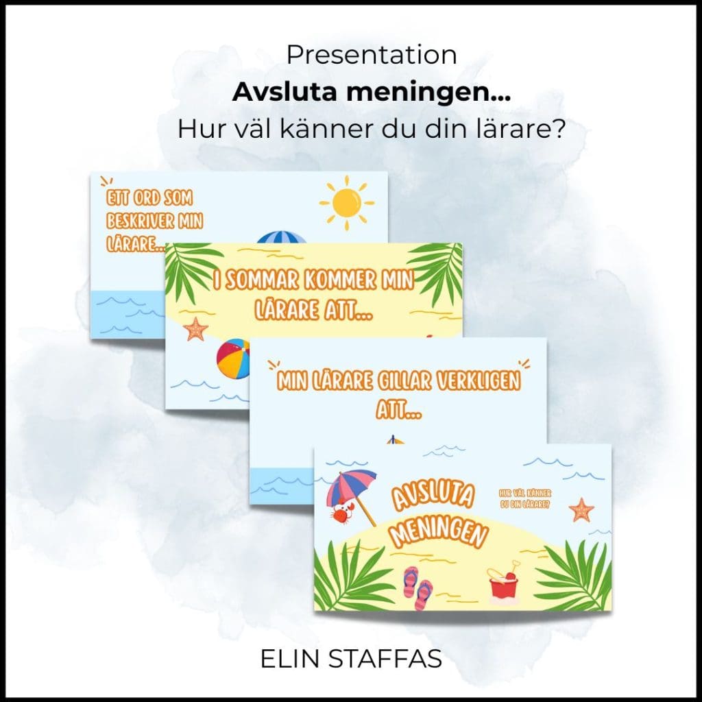 Avsluta meningen – Hur väl känner du din lärare?