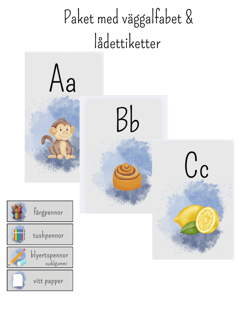 Paket till klassrummet – väggalfabet och lådetiketter