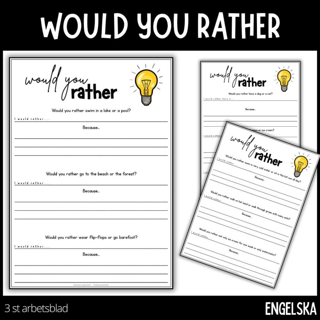I would rather – 3 arbetsblad