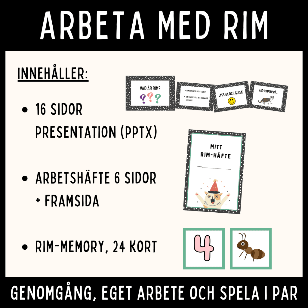 Språklek med rim! Ett material för språkfrämjande undervisning!