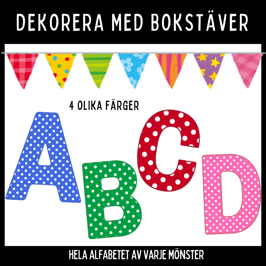 Dekorera med bokstäver – Alfabetet i 4 färgglada och prickiga varianter!