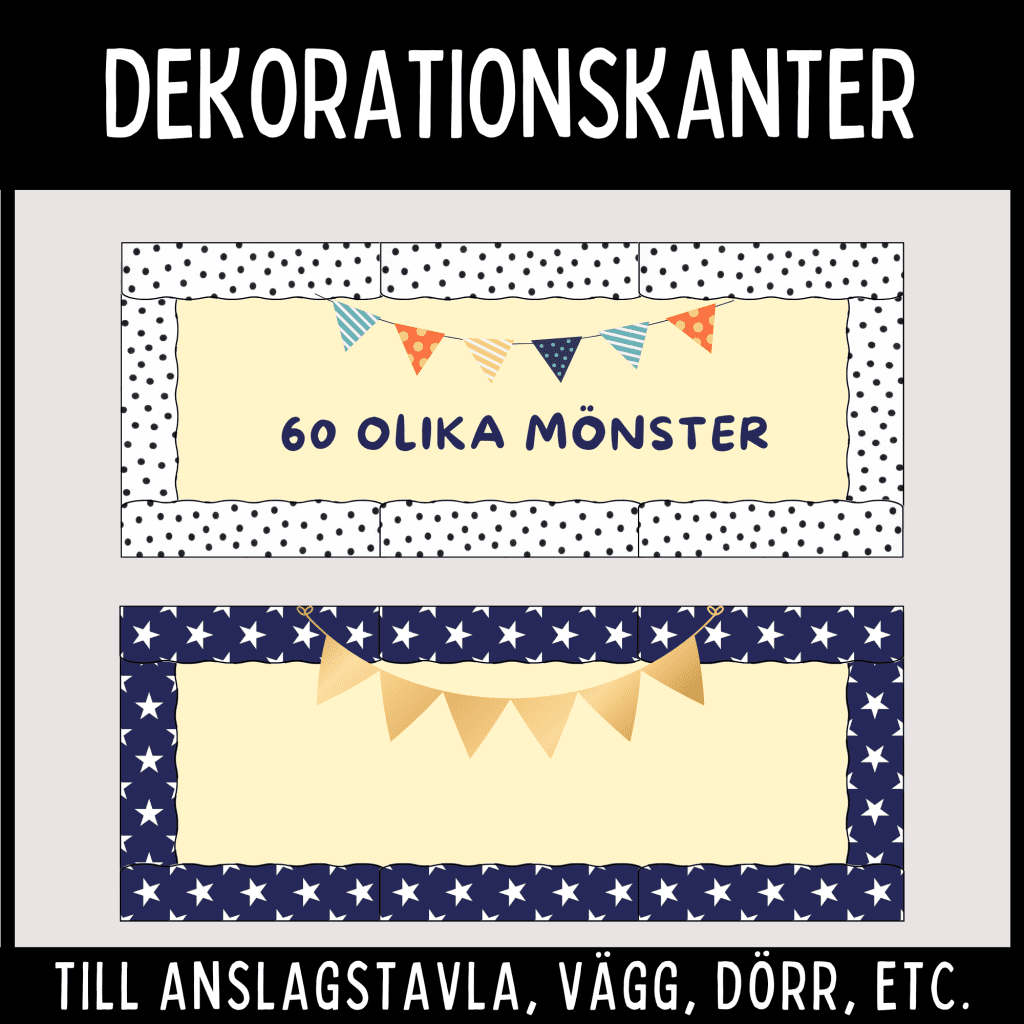 Dekorativa kanter för väggar och anslagstavlor, 60 mönster