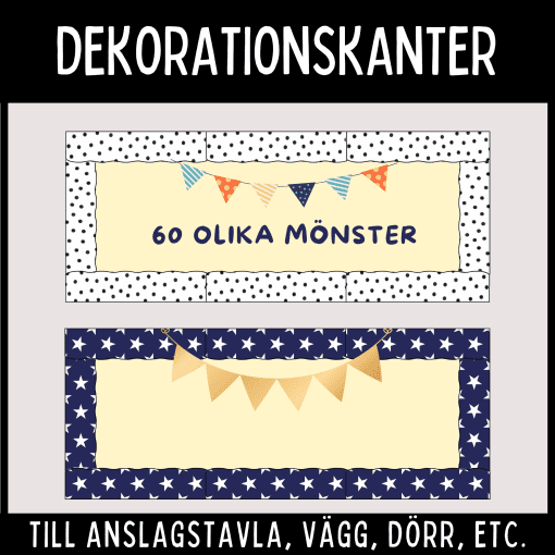 Dekorativa kanter för väggar och anslagstavlor, 60 mönster