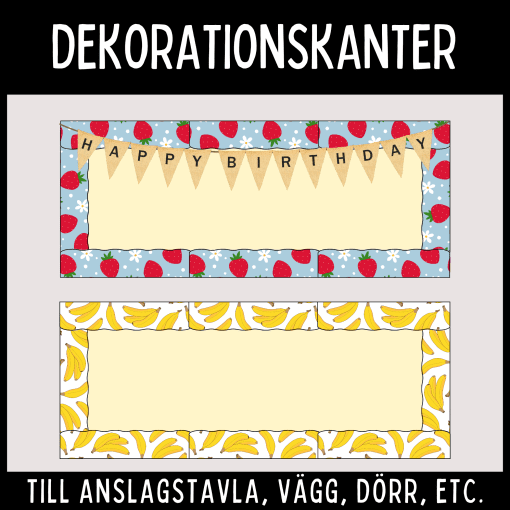 Dekorativa kanter för väggar och anslagstavlor, 60 mönster