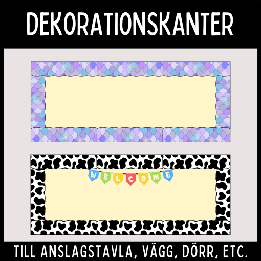 Dekorativa kanter för väggar och anslagstavlor, 60 mönster