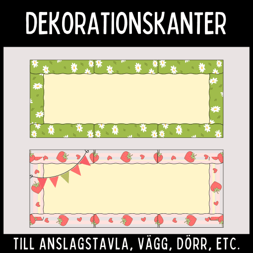 Dekorativa kanter för väggar och anslagstavlor, 60 mönster