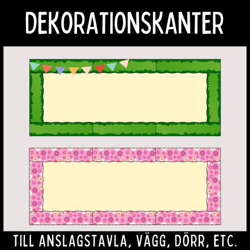 Dekorativa kanter för väggar och anslagstavlor, 60 mönster
